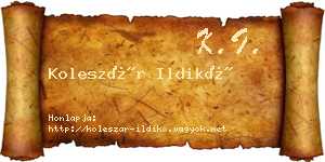 Koleszár Ildikó névjegykártya