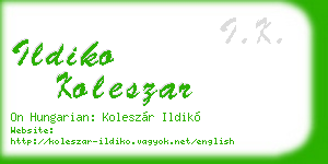 ildiko koleszar business card