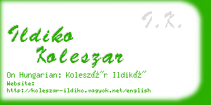 ildiko koleszar business card